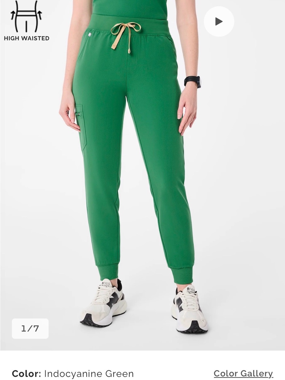 Figs Indocyanine Green High-Waisted Jogger Pants